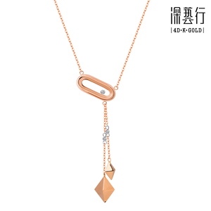 18玫瑰金项链回形针系列高档时尚网红吊坠