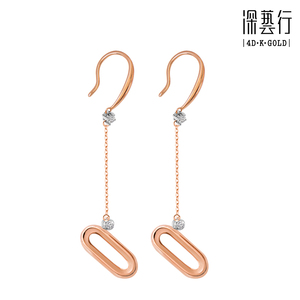 18K玫瑰金耳环回形针系列高档时尚网红耳环